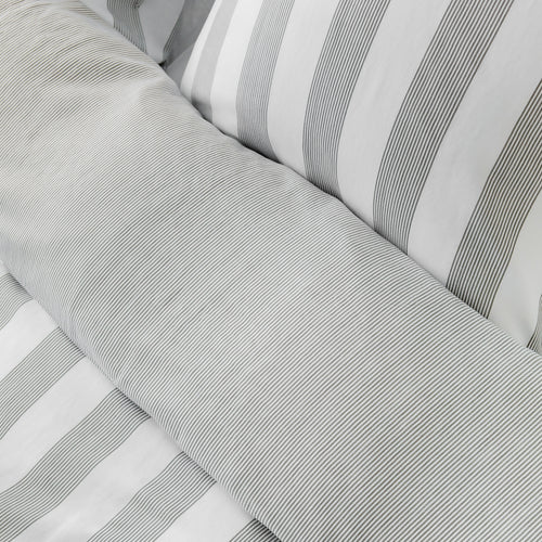 Washed Tencel Katoen - Groene streep