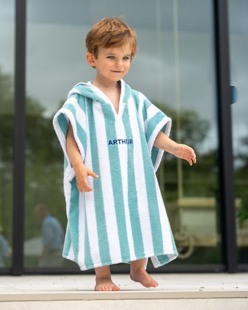 Kids Poncho Badstof Aqua