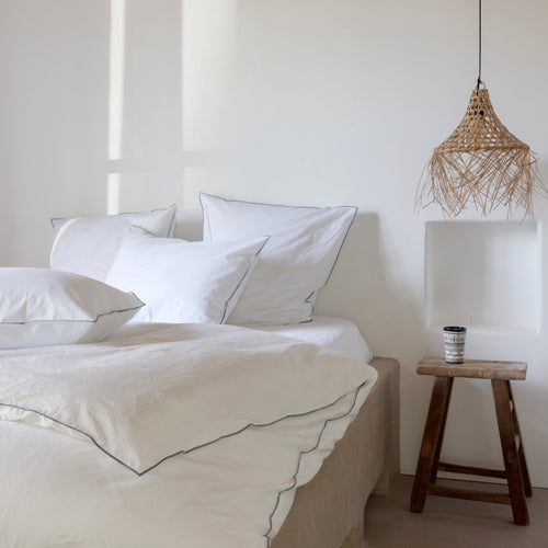Washed Percale Wit - Blauwe Bies