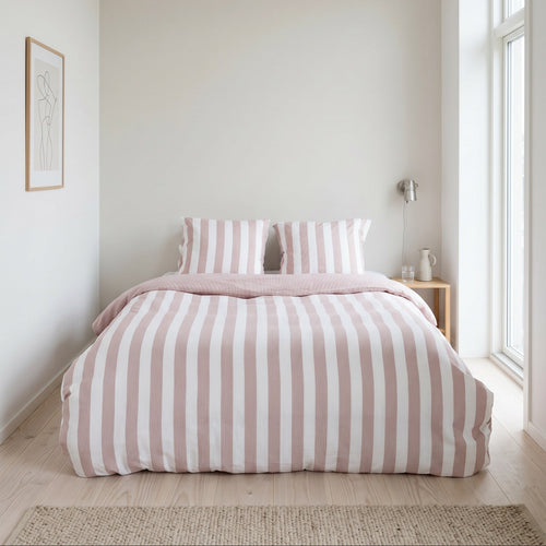 Washed Tencel Katoen - Oranje streep