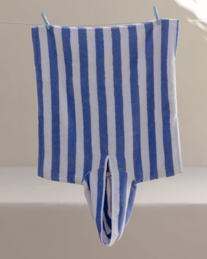Kids Poncho Badstof Blauw