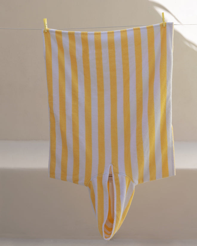 Kids Poncho Badstof Geel
